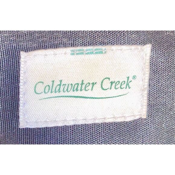 057-Coldwater Creek Neutral Canvas & Browm Butterfly Vegan Leather & Brass Trim - Picture 9 of 9